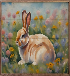 Bunny In Color Flower Field